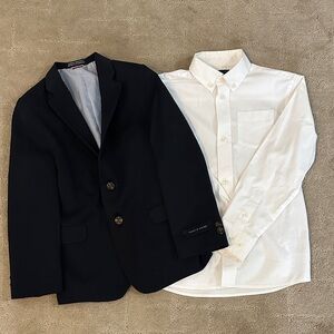 Tommy Hilfiger Boys Navy Blue  Blazer with white button down size 7